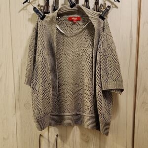 SAS Taupe Open-Knit Cardigan